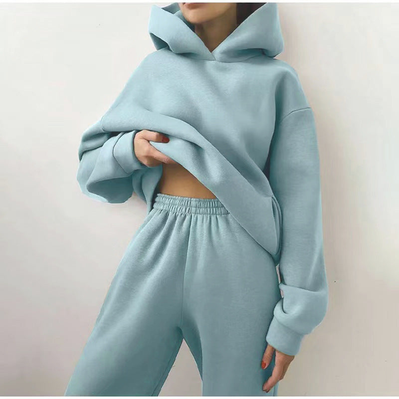 Ensemble Jogging & Hoodie - Cyan