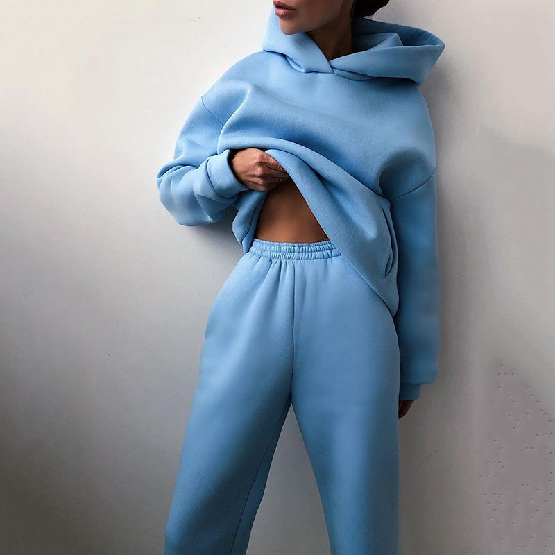Ensemble Jogging & Hoodie - Cyan