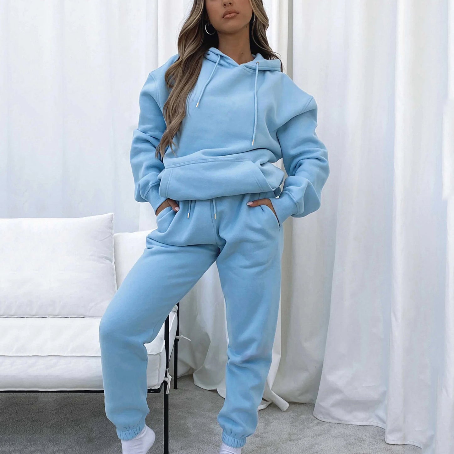 Set Décontracté, Jogging et Hoodie - Abricot