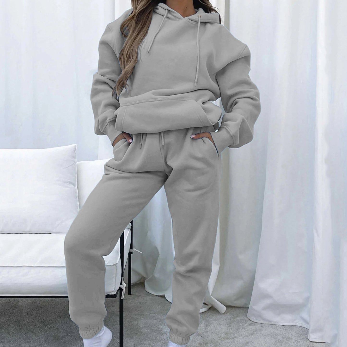 Set Décontracté, Jogging et Hoodie - Abricot