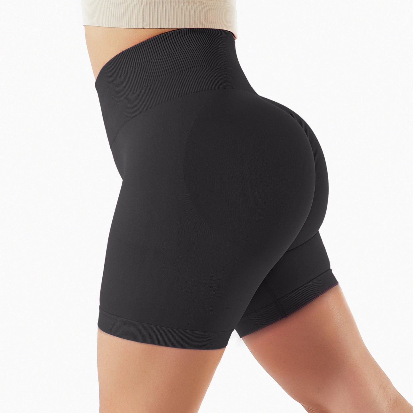 Short de Sport Taille Haute - Espresso
