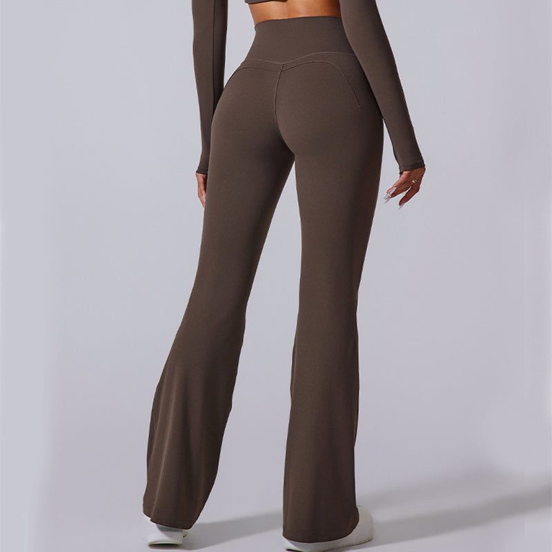 Pantalon Yoga évasé Taille Haute Slim - Espresso