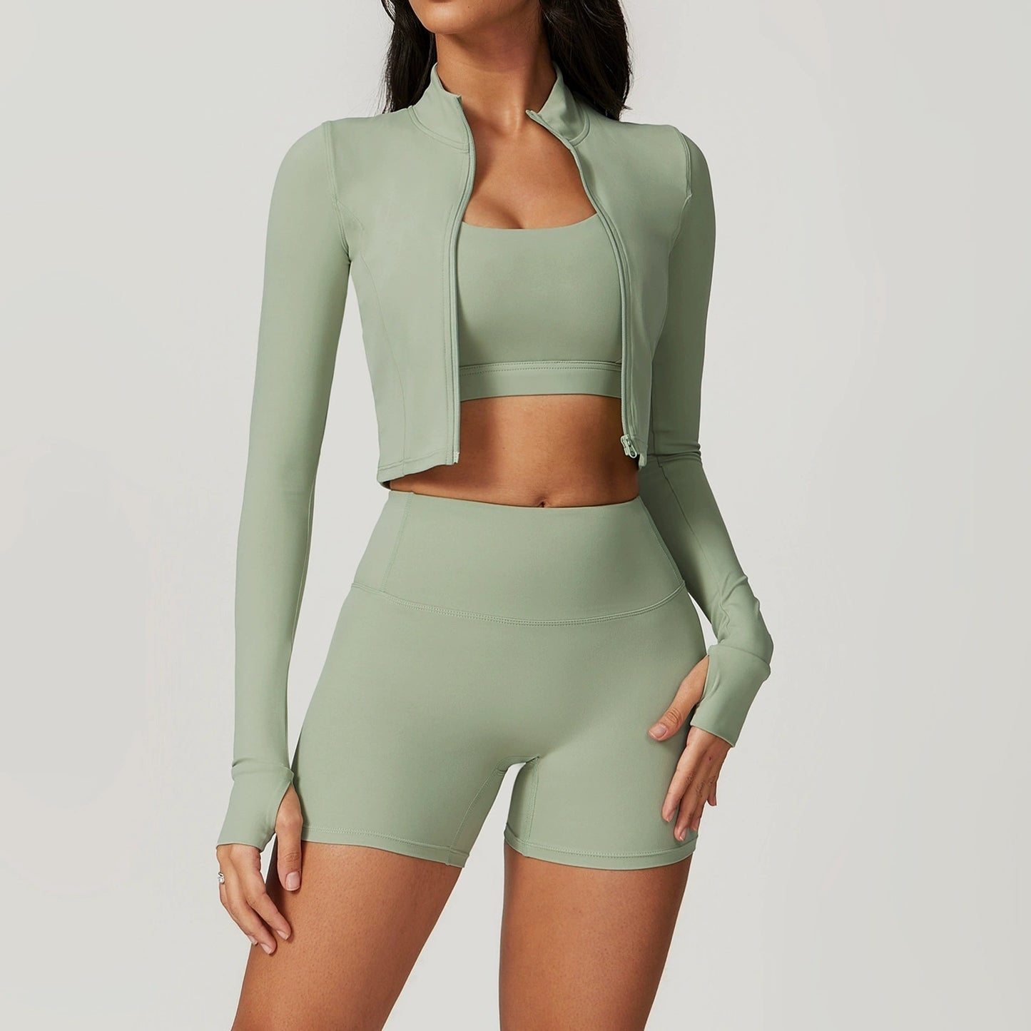 Ensemble veste, haut et short - Rose