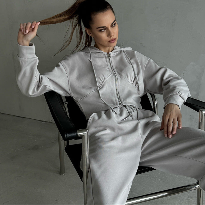 Ensemble Sport Jogging et Sweat à Capuche - Blanc