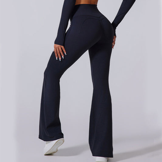 Pantalon Yoga évasé Taille Haute Slim - Noir