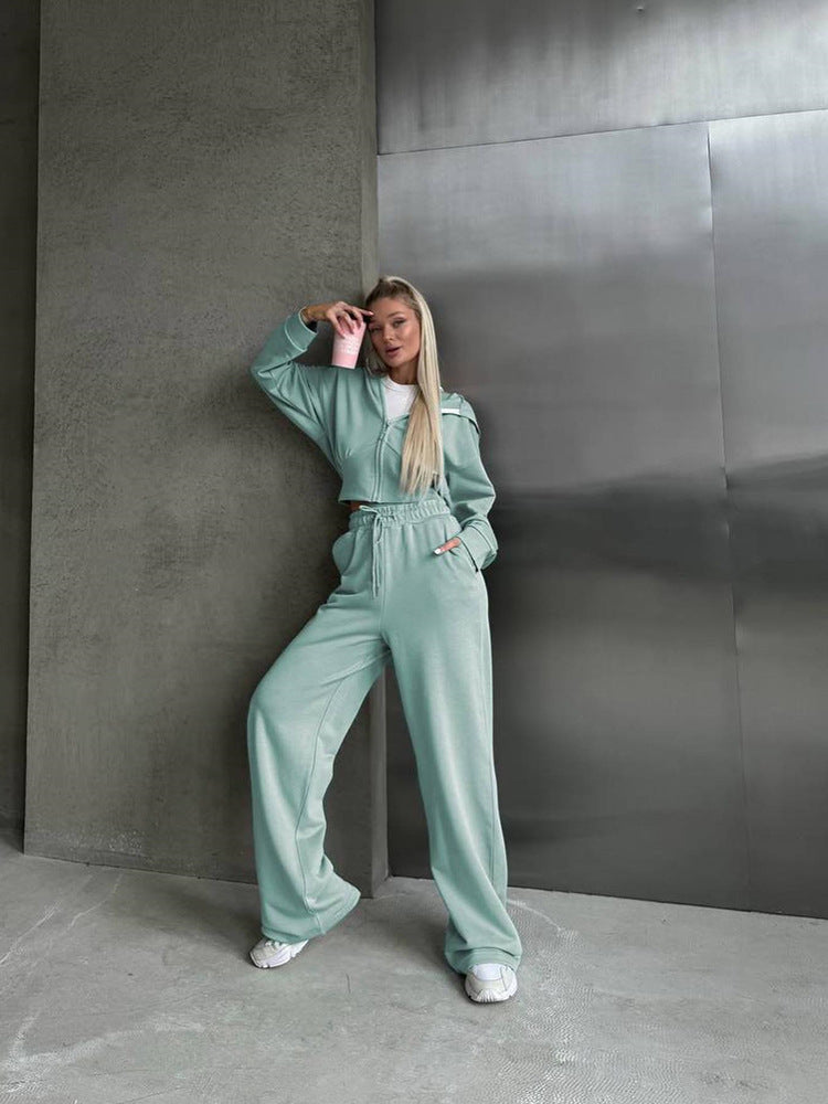 Ensemble Sport Jogging et Sweat à Capuche - Blanc