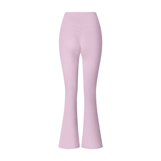 Pantalon Yoga évasé Taille Haute Slim - Rose pivoine