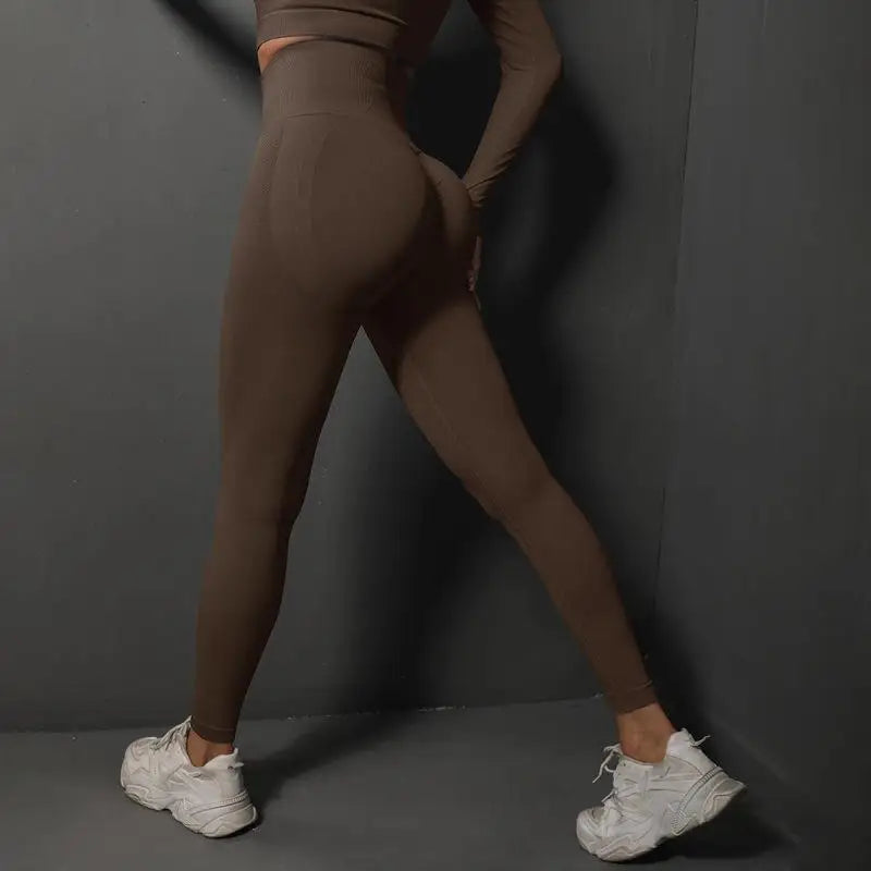 Leggings Push-Up de Sport, Yoga - Noir