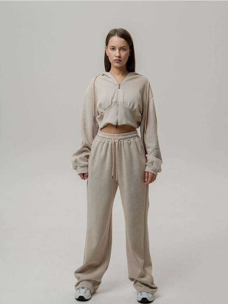 Ensemble Sport Jogging et Sweat à Capuche - Blanc
